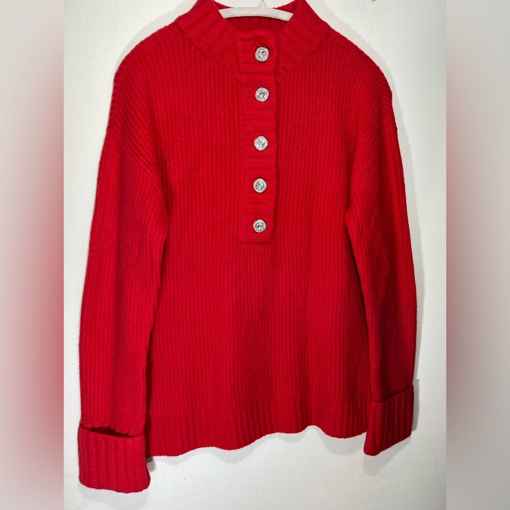 Talbots Jewel button henley pullover size L - Picture 2 of 5